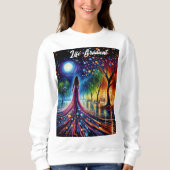 シュレアル・ガール・ファンタジー・ムーンライト・パーク虹の木 スウェットシャツ (正面)