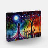 シュレアル・ガール・ファンタジー・ムーンライト・パーク虹の木 フォトブロック (左)