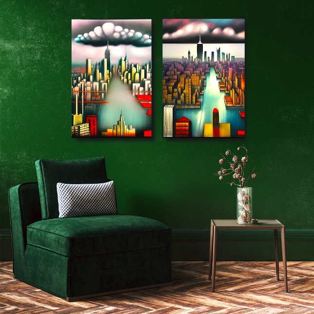 シュレアル・フォヴィズム未来主義抽象芸術アート – ペレス#10B メタルプリント (クリエイターアップロード済み)