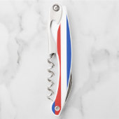 シュレスウィヒ・ホルシュタイン国旗のウェイターコルク抜き ソムリエナイフ (正面)