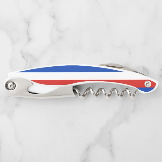 シュレスウィヒ・ホルシュタイン国旗のウェイターコルク抜き ソムリエナイフ (正面)