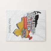 シュレスヴィヒ＝ホルシュタイン州 連邦州 地図 ドイツ ジグソーパズル (横)