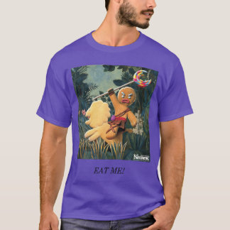 シュレックのジンギーを食べる面白いミーム Tシャツ