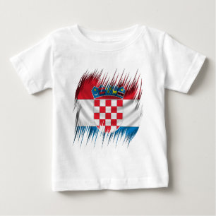 シュレッダーのクロアチアの旗 ベビーTシャツ