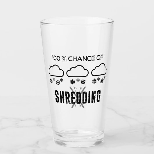 シュレッダー天気予報スキーの100%の可能性 タンブラーグラス (正面)