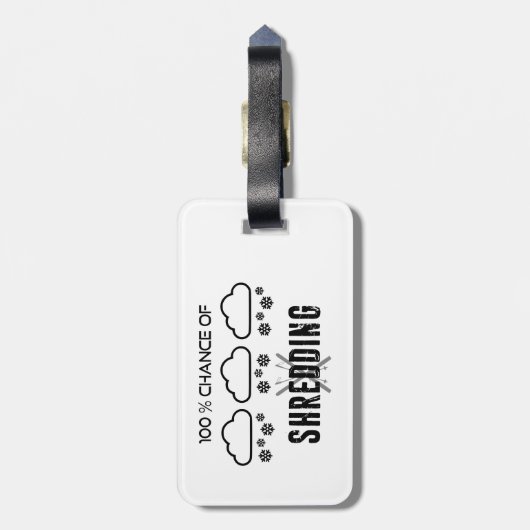 シュレッダー天気予報スキーの100%の可能性 ラゲッジタグ (裏面縦)