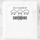 シュレッダー天気予報スキーの100%の可能性 長方形シール (バッグ)