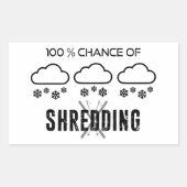シュレッダー天気予報スキーの100%の可能性 長方形シール (正面)