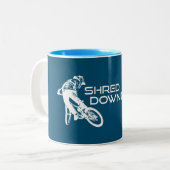 シュレッドドニーヴィルカリフォルニアマウンテンサイクリング ツートーンマグカップ (正面左)