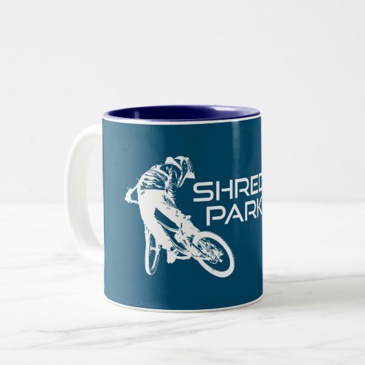 シュレッドパークシティユタマウンテンサイクリング ツートーンマグカップ (正面左)