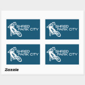 シュレッドパークシティユタマウンテンサイクリング 長方形シール (シート)