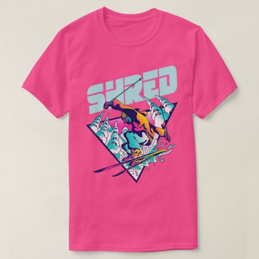 シュレッドヴィンテージフリースタイルスキー80sコスチュームレトロスキー tシャツ (デザイン正面)