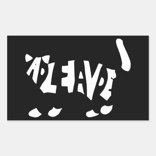シュレディナーの猫 長方形シール (正面)