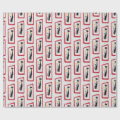 シュレディナーズキャットミッドセンチュリーモダンレッド ラッピングペーパー (フラット)