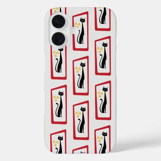 シュレディナーズキャットミッドセンチュリーモダンレッド Case-Mate iPhoneケース (裏面)