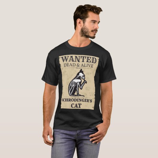 シュレディンガーの猫が死んで生きた量子Physを望む Tシャツ (正面フル)