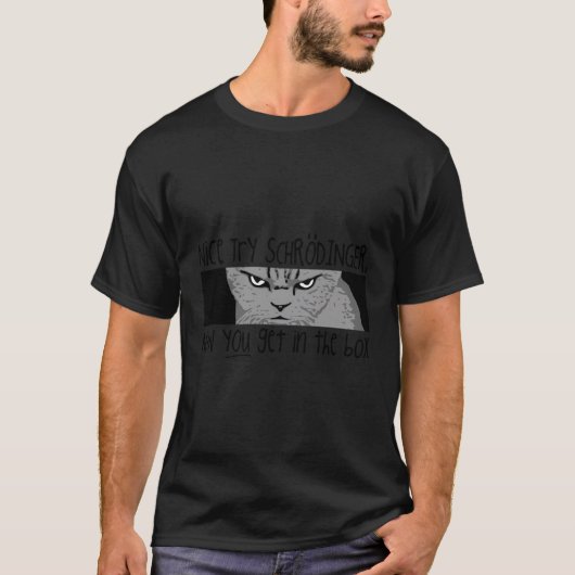 シュレディンガーの猫デザイン量子整備士 Tシャツ (正面)