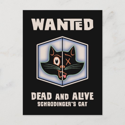 シュレディンガーの猫指名手配 ポストカード (正面)