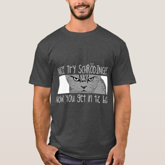 シュレディンガーの猫 レトロ Tシャツ (正面)