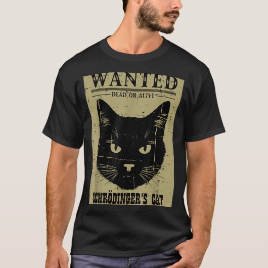 シュレディンガーの猫 大募集 面白い 科学 物理学 男性 Tシャツ (正面)