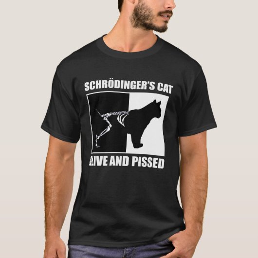 シュレディンガーの猫 物理学 数学 科学 ナード Tシャツ (正面)