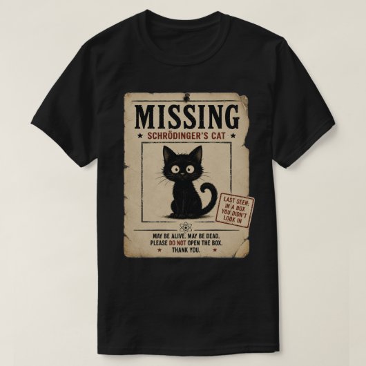 シュレディンガーの猫 Tシャツ (デザイン正面)