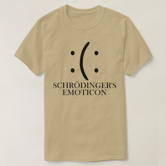 シュレディンガーの絵文字 物理学 サイエンスオタク スマイル Tシャツ (デザイン正面)