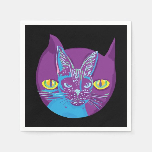 シュレディンガーの芸術的猫 スタンダードカクテルナプキン (正面)