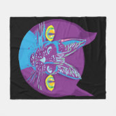 シュレディンガーの芸術的猫 フリースブランケット (正面(横))