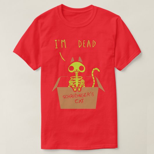 シュレディンガー夜間猫科学物理学 Tシャツ (デザイン正面)