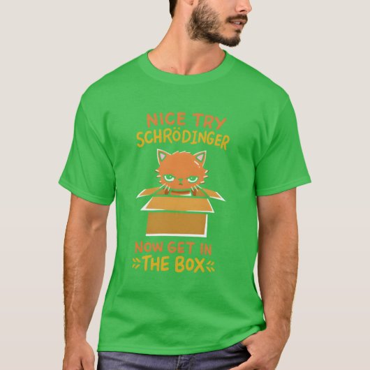 シュレディンガー好きな少年への量子物理学ギフト Tシャツ (正面)