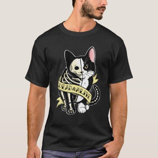 シュレディンガー猫タトゥー Tシャツ (正面)
