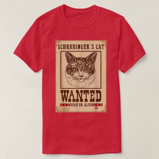 シュレディンガー・キャットが量子物理学の死んだか生きたか Tシャツ (デザイン正面)