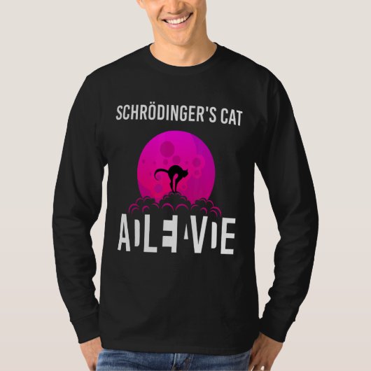 シュレーダーは死んで生きている科学の箱の中で猫 Tシャツ (正面)