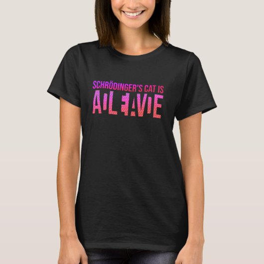 シュレーディンガー猫 物理学 量子 Tシャツ (正面)