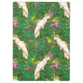 シュロの葉が付いているオウムパターン クリップボード (裏面)