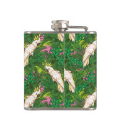 シュロの葉が付いているオウムパターン フラスク (裏面)