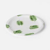 シュロの葉のプリントの熱帯紙皿 ペーパープレート (アングル)