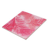 シュロの葉のプリント、珊瑚、モモおよびパステル調ピンク タイル (側面)