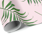 シュロの葉の包装紙、緑のピンクの熱帯覆い ラッピングペーパー (ロールコーナー)