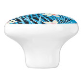 シュロの葉の青パターン セラミックノブ (側面)