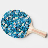 シュロの葉の青パターン 卓球ラケット (横)