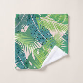 シュロの葉パターンタオルセット バスタオルセット (ウォッシュタオル)