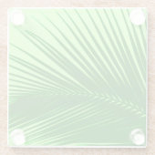 シュロの葉-エメラルドおよびライムグリーン ガラスコースター (裏面)