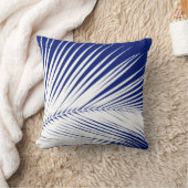 シュロの葉-濃紺および白 クッション (ブランケット)