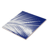 シュロの葉-濃紺および白 タイル (側面)