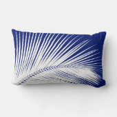 シュロの葉-濃紺および白 ランバークッション (裏面)