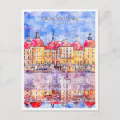 シュロスモリツブルクドイツ旅行水色 ポストカード (正面)