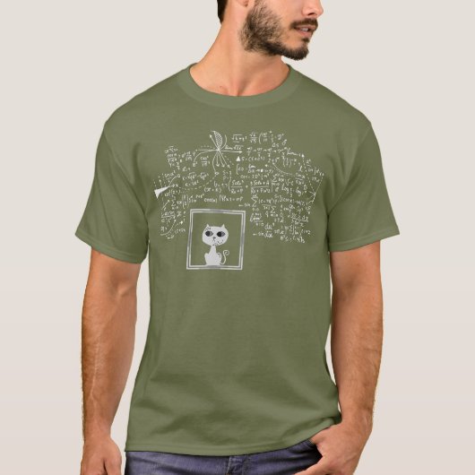 シュローダー猫インアおもしろいボックス科学おたく Tシャツ (正面)