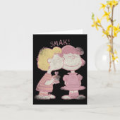 シュローダー＆ルーシーのバレンタインデーのキス カード (黄色い花)